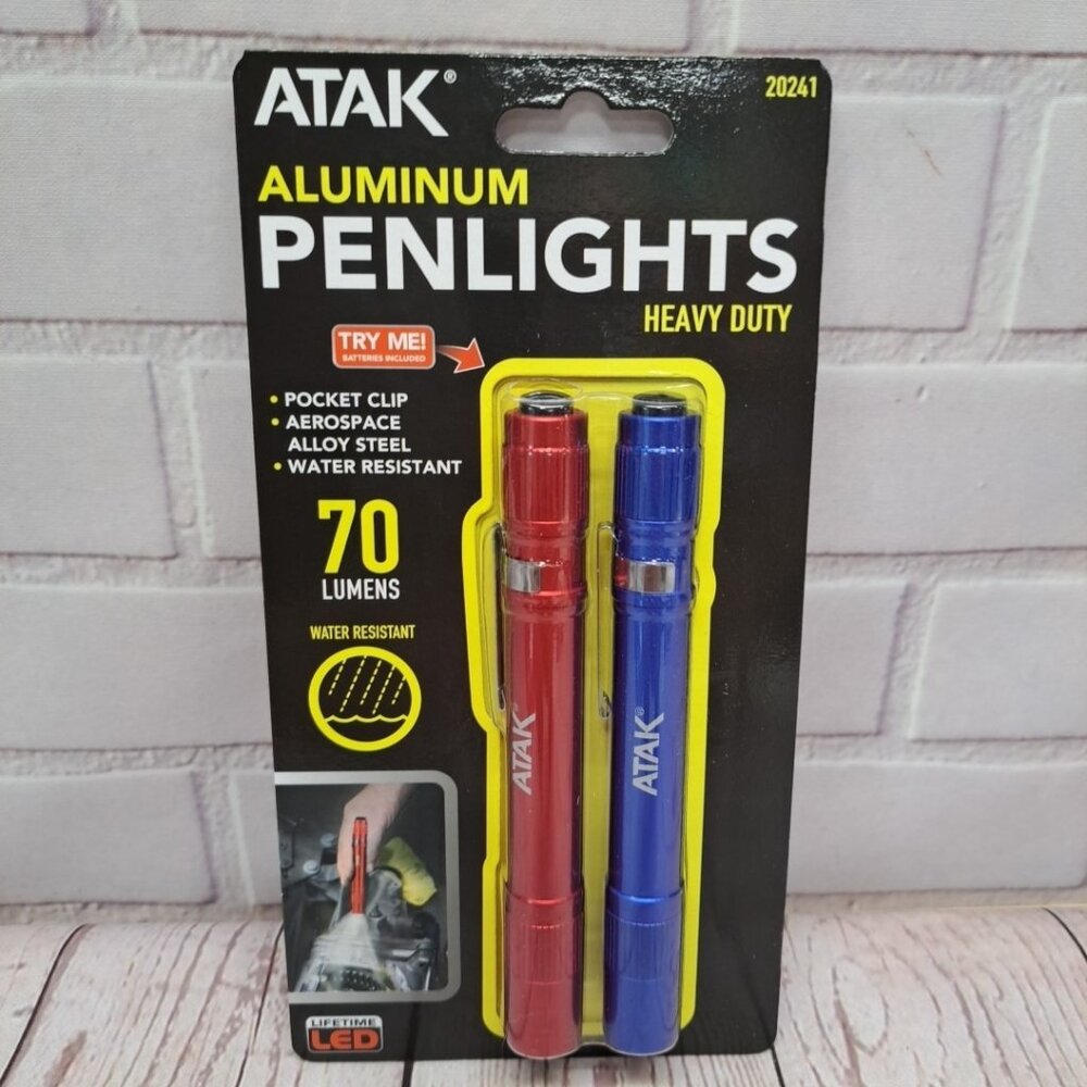 Atak Inspection Penlight 70 Lumens Water Resistant w/ Pocket Clip 2PK‎